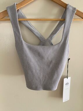 NWT ALO Alosoft Ribbed Chic Bra Tank. Small